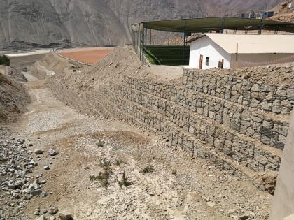 Gabion walls damaged